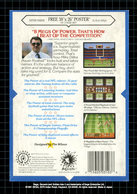 Mike Ditka Power Football — box-2D-back (US)