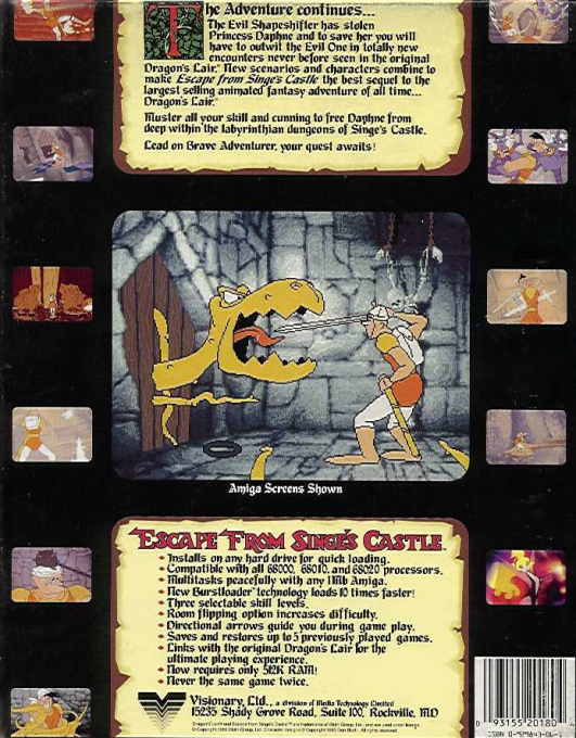 Dragon's Lair - Escape from Singe's Castle — box-2D-back (US)