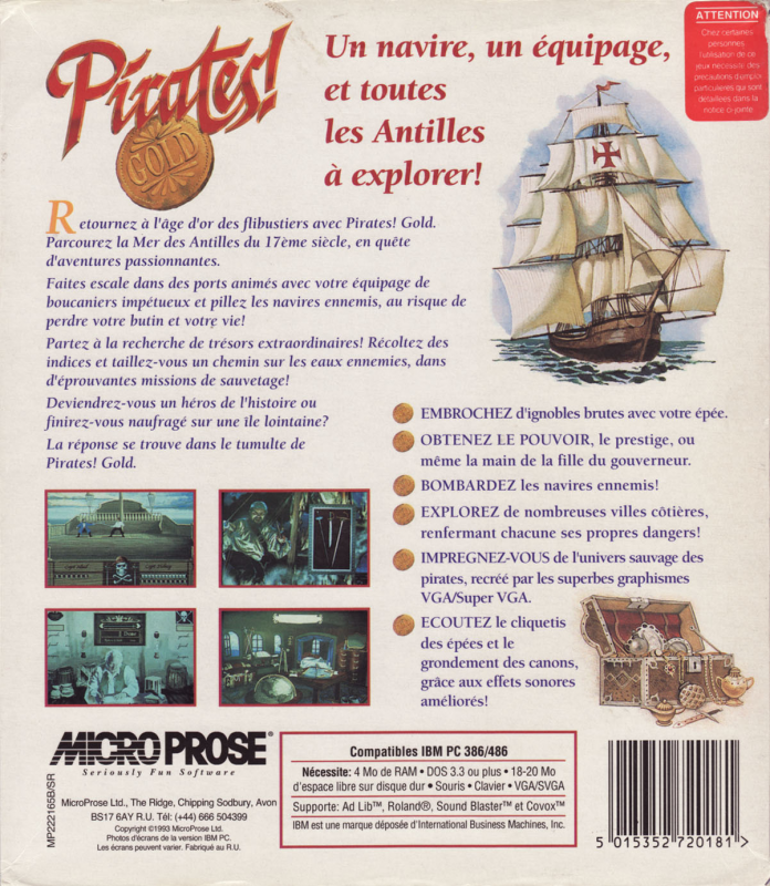 Pirates! Gold — box-2D-back (FR)