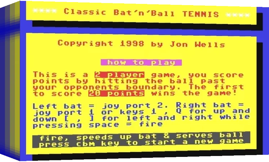 Classic Bat'n'ball Tennis — box-3D (WOR)