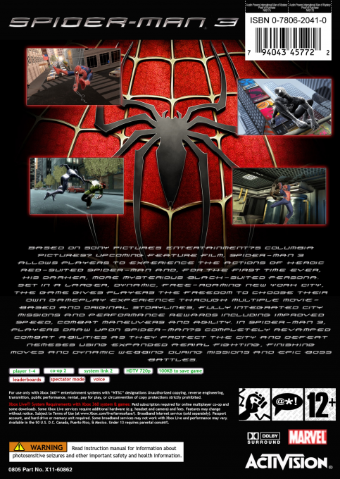 Spider-Man 3 — box-2D-back (EU)