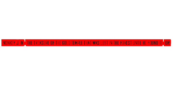 Monkey J. In - The Treasure Of The Gold Temple That Was Lost In The Forest Until He Found It - Or — wheel-hd (SS)
