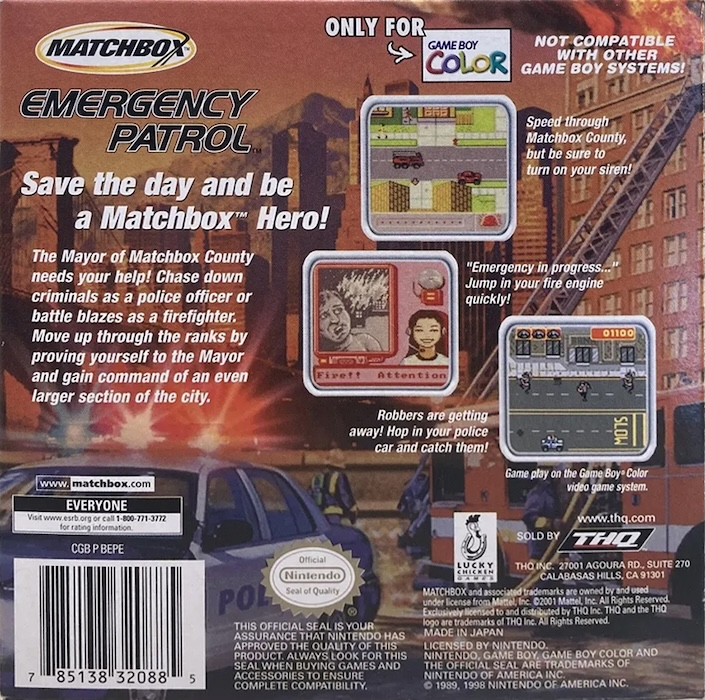 Matchbox Emergency Patrol — box-2D-back (US)