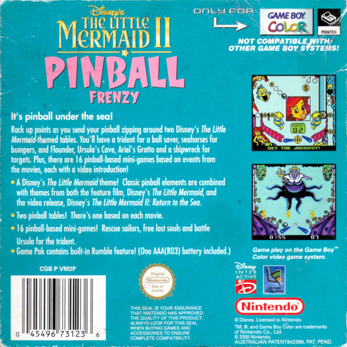 Little Mermaid 2, The - Pinball Frenzy — box-2D-back (US)