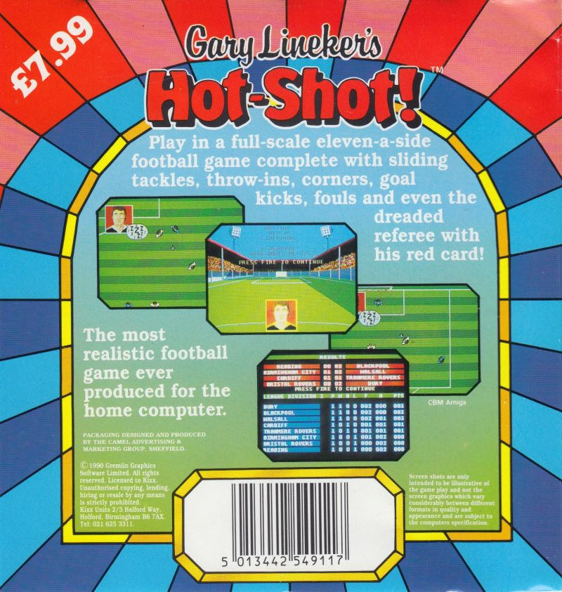 Gary Lineker's Hot-shot! — box-2D-back (EU)