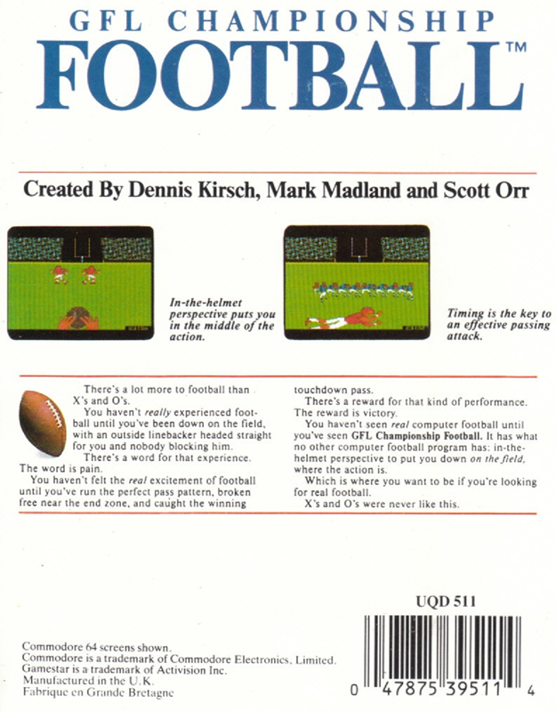 GFL Championship Football — box-2D-back (EU)
