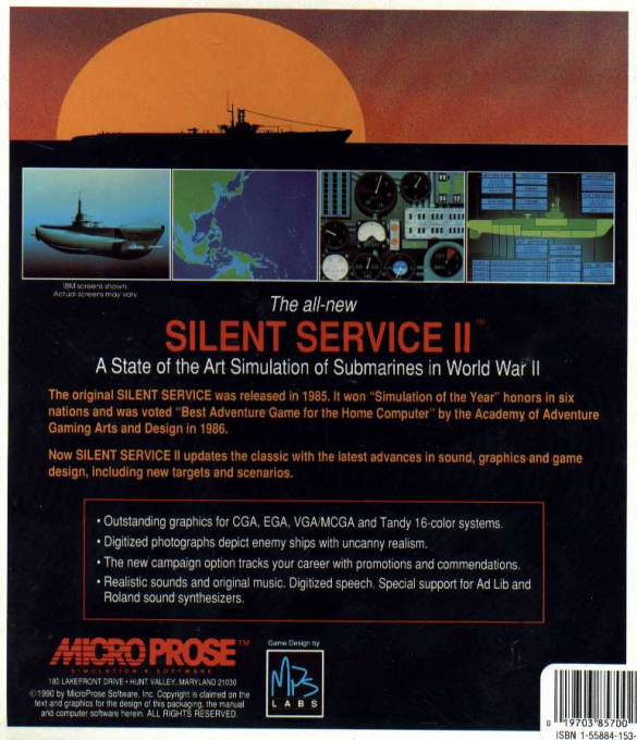 Silent Service II — box-2D-back (EU)