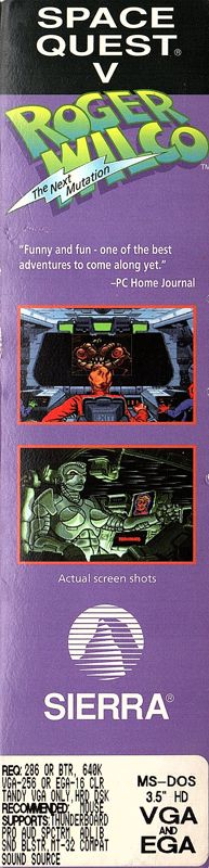 Space Quest 5 - The Next Mutation — box-2D-side (US)