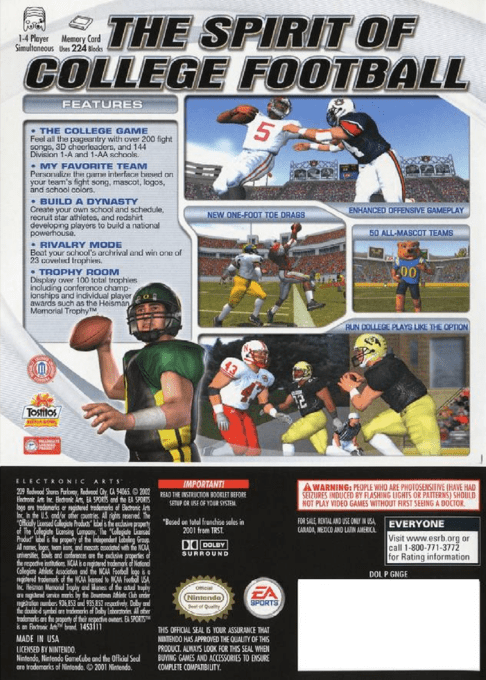 NCAA Football 2003 — box-2D-back (US)