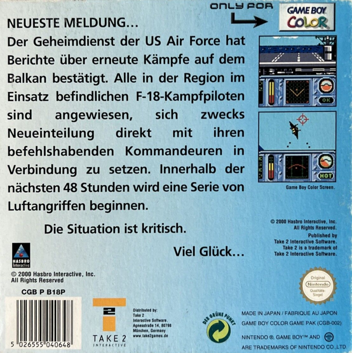 F-18 Thunder Strike — box-2D-back (DE)