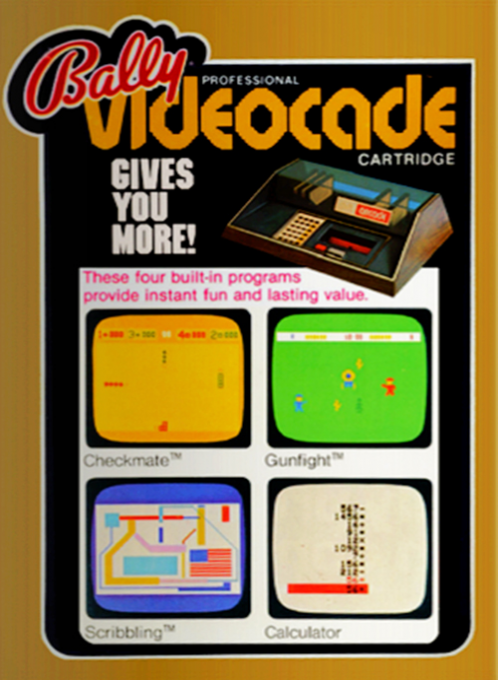 Gunfight / Checkmate / Calculator / Scribbling box art