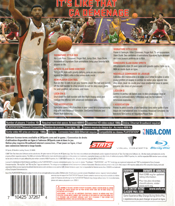 NBA 2K8 — box-2D-back (CA)