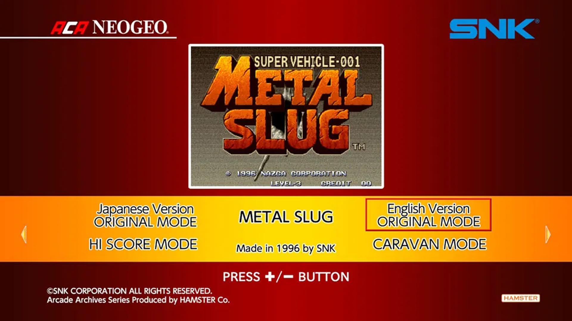 Aca Neogeo Metal Slug — sstitle (WOR)