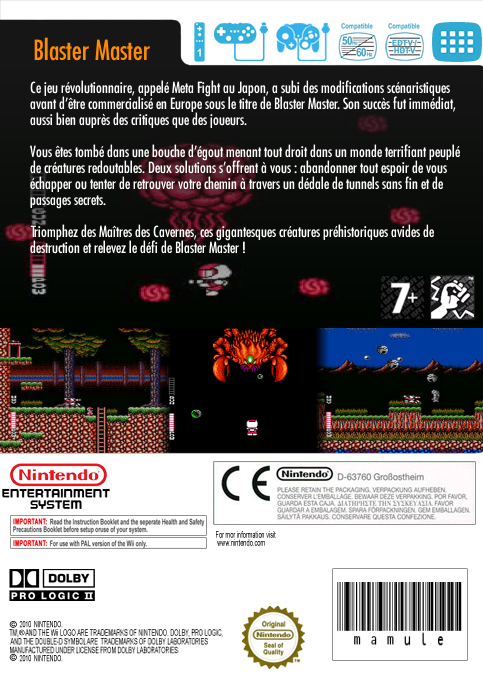 Blaster Master — box-2D-back (FR)