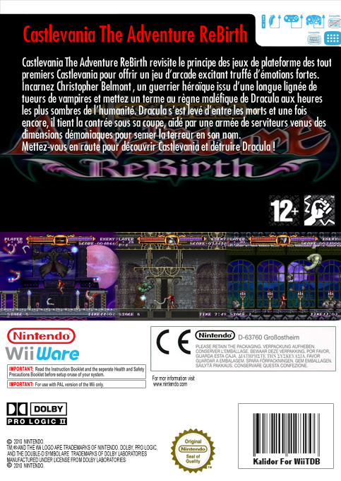Castlevania - The Adventure Rebirth — box-2D-back (FR)