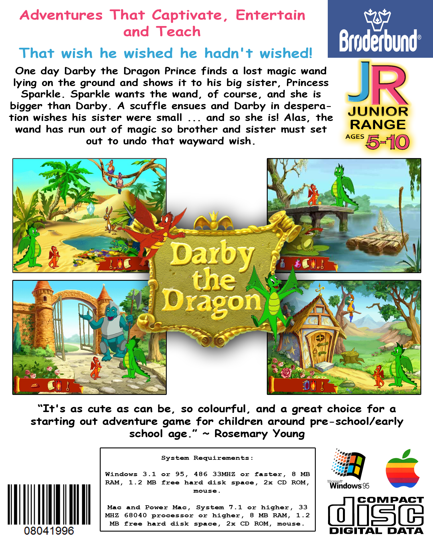 Darby the Dragon — box-2D-back (WOR)