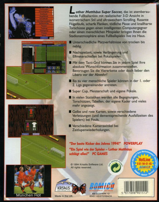 Lothar Matthaus Super Soccer — box-2D-back (DE)