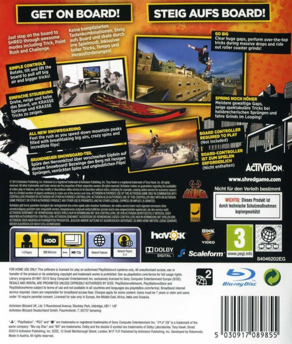 Tony Hawk - Shred — box-2D-back (DE)