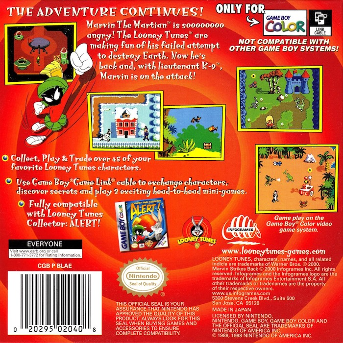Looney Tunes - Marvin Strikes Back! — box-2D-back (US)