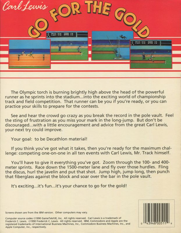 Carl Lewis' Go For The Gold — box-2D-back (US)