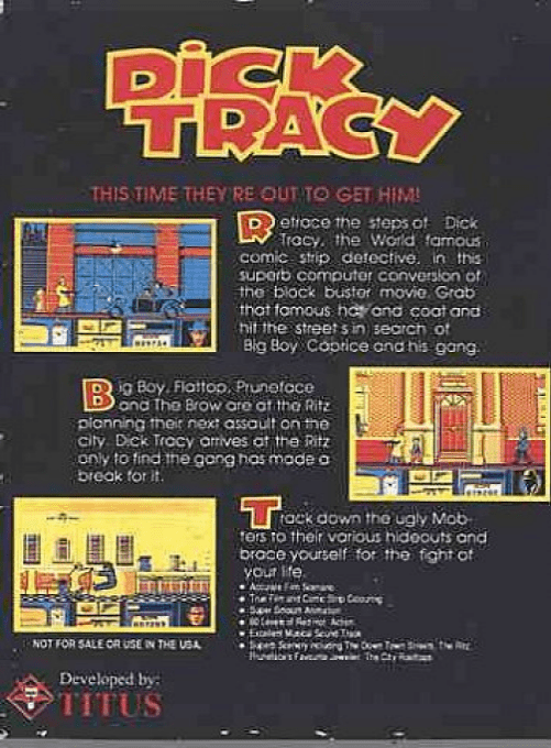 Dick Tracy — box-2D-back (EU)