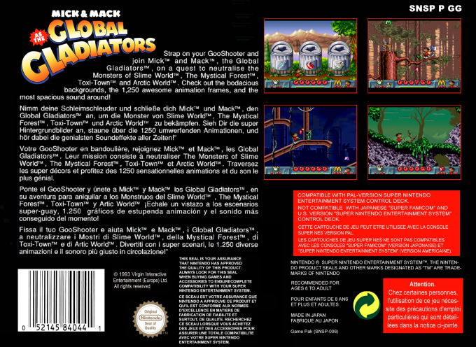 Mick And Mack As The Global Gladiators — box-2D-back (EU)