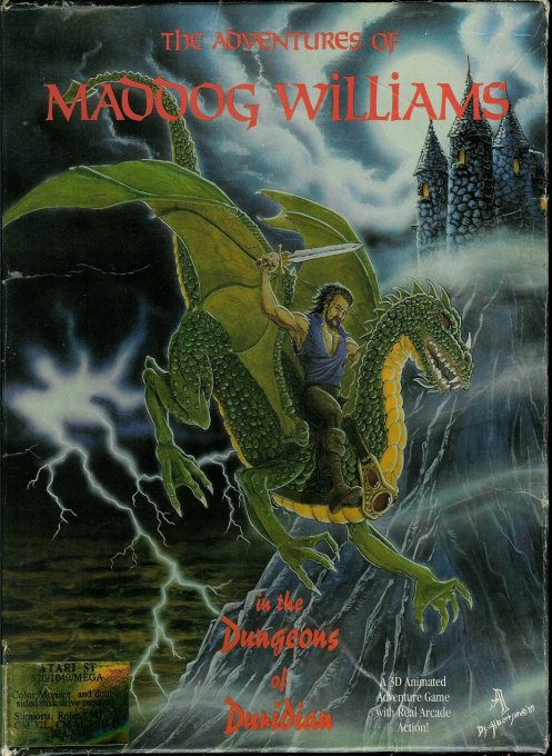 Adventures of Maddog Williams in the Dungeons of Duridian, The box art