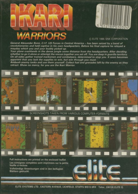 Ikari Warriors — box-2D-back (EU)