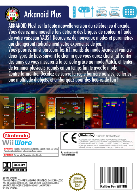 Arkanoid Plus! — box-2D-back (FR)