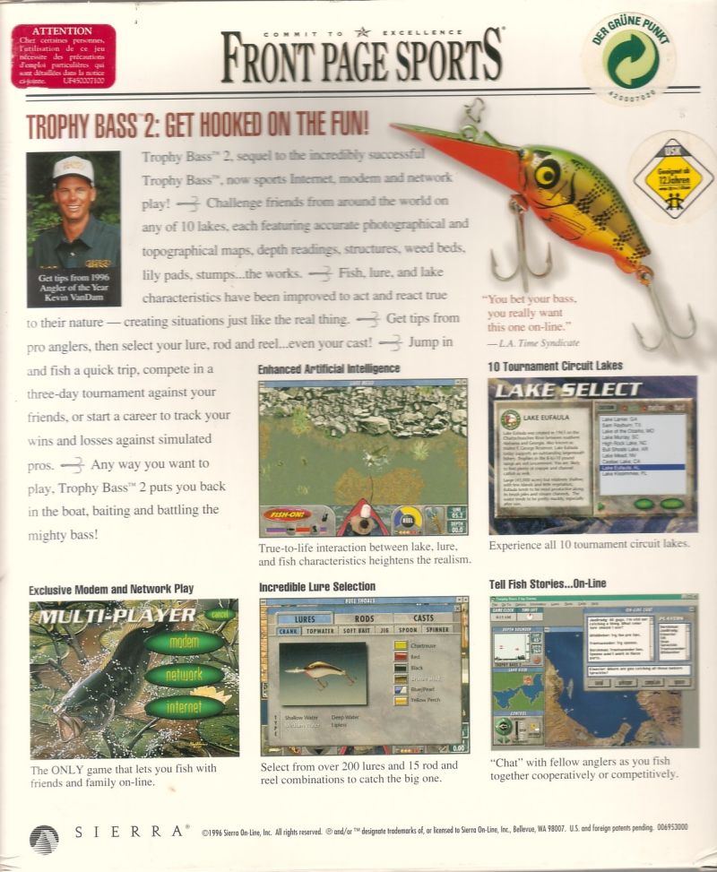 Front Page Sports: Trophy Bass 2 — box-2D-back (US)