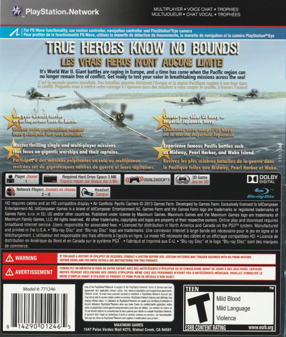 Air Conflicts - Pacific Carriers — box-2D-back (CA)