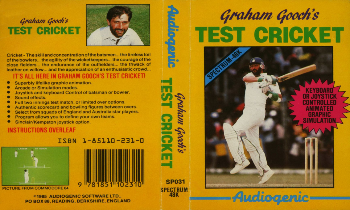 Graham Gooch's Test Cricket — box-texture (EU)