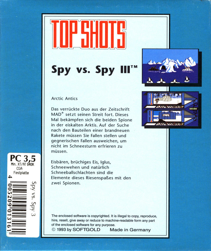 Spy vs. Spy III: Arctic Antics — box-2D-back (DE)
