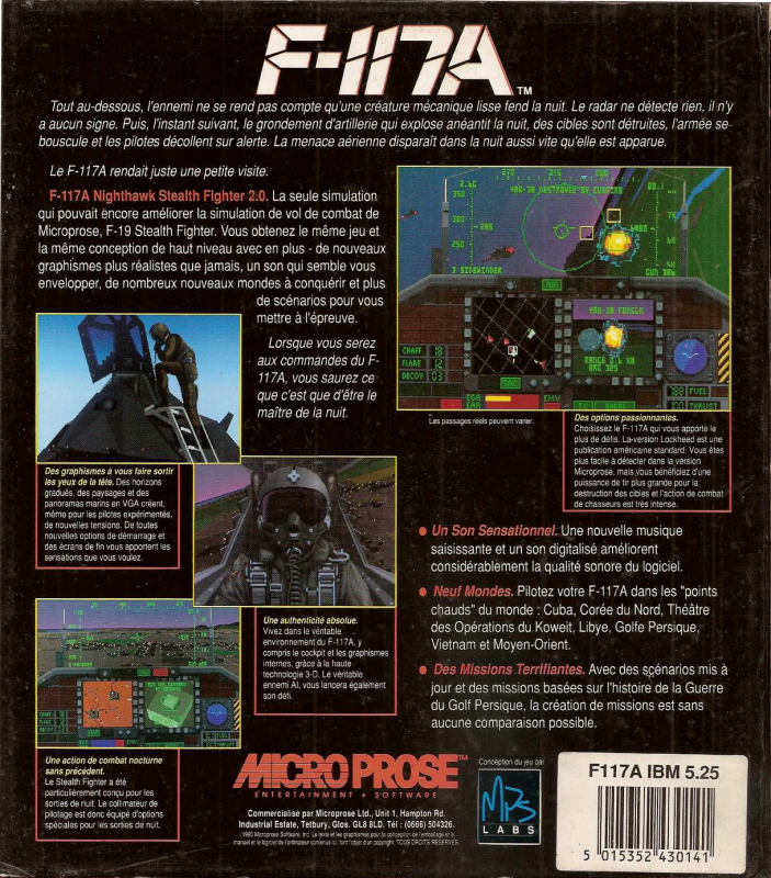 F-117a Nighthawk Stealth Fighter 2.0 — box-2D-back (FR)