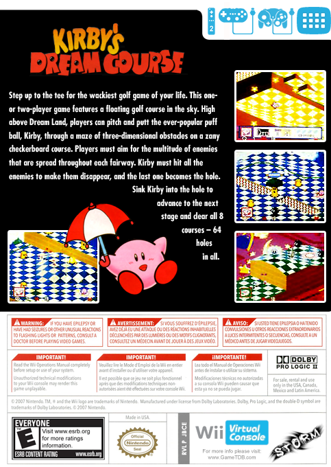 Kirby's Dream Course — box-2D-back (US)