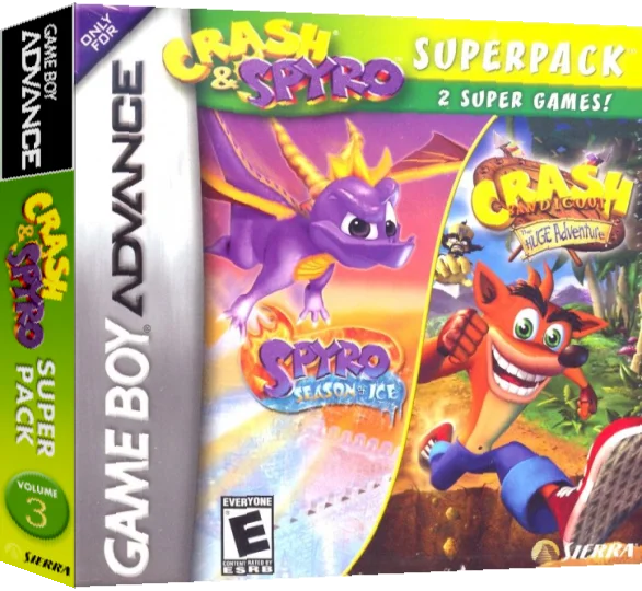 Crash & Spyro Superpack - Spyro - Season of Ice + Crash Bandicoot - The Huge Adventure — box-3D (US)