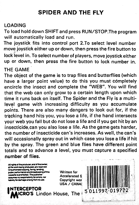 Spider and the Fly — box-2D-back (EU)