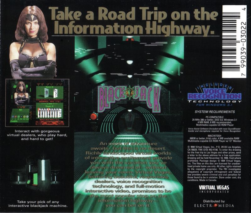 Virtual Vegas: Turbo Blackjack — box-2D-back (WOR)