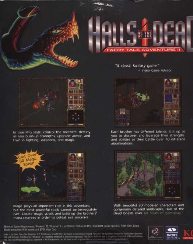 Halls Of The Dead - Faery Tale Adventure 2 — box-2D-back (US)