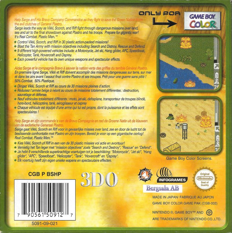 Army Men - Sarge's Heroes 2 — box-2D-back (EU)