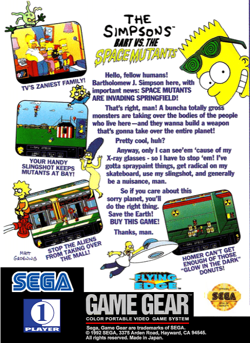 Simpsons - Bart Vs The Space Mutants, The — box-2D-back (US)