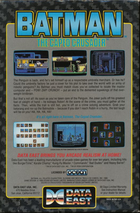 Batman : The Caped Crusader — box-2D-back (US)