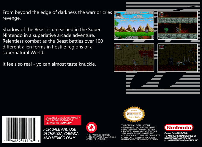 Super Shadow Of The Beast — box-2D-back (US)