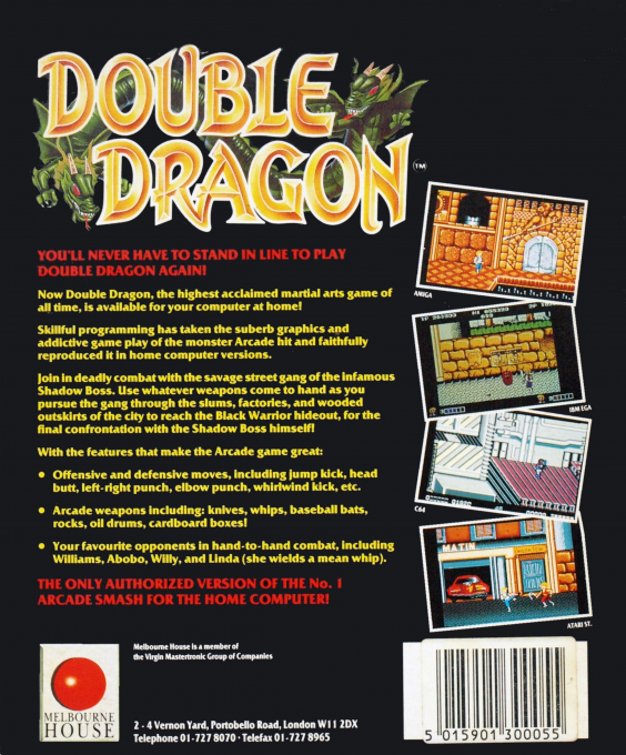 Double Dragon — box-2D-back (EU)