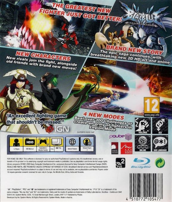 BlazBlue - Continuum Shift — box-2D-back (EU)