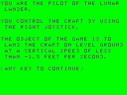 Lunar Lander — ss (WOR)