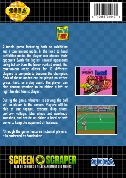 David Crane's Amazing Tennis — box-2D-back (SS)
