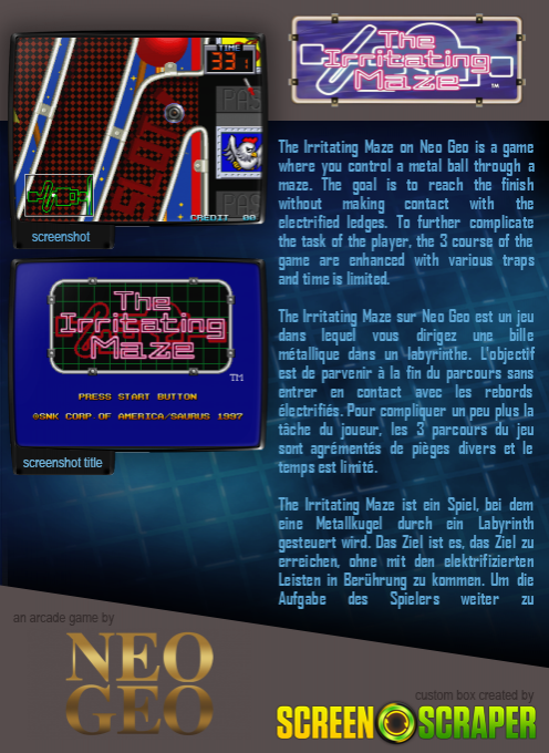 The Irritating Maze — box-2D-back (SS)