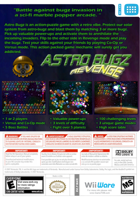 Astro Bugz Revenge — box-2D-back (US)