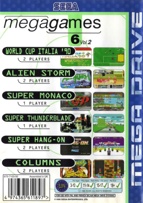 Mega Games 6 Vol. 2 — box-2D-back (EU)